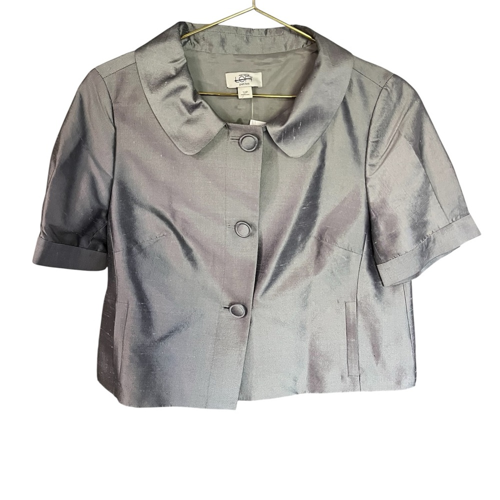 Ann Taylor Loft 100%silk cropped Jacket Size 12P NWT
